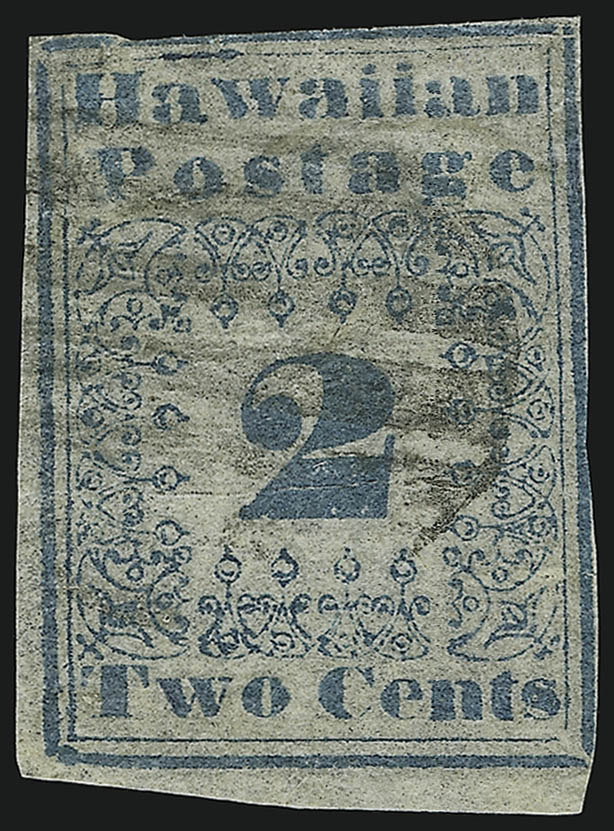 HAWAII: 1851 2c Blue Hawaiian Missionary Stamp Used Single